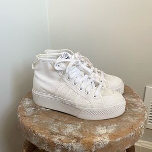 Adidas White High-Top Sneakers